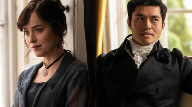 Lançamento de filme de romance com Dakota e Henry