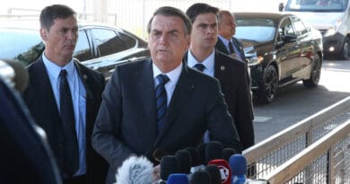Bolsonaro em fala com jornalistas na saída do planalto
