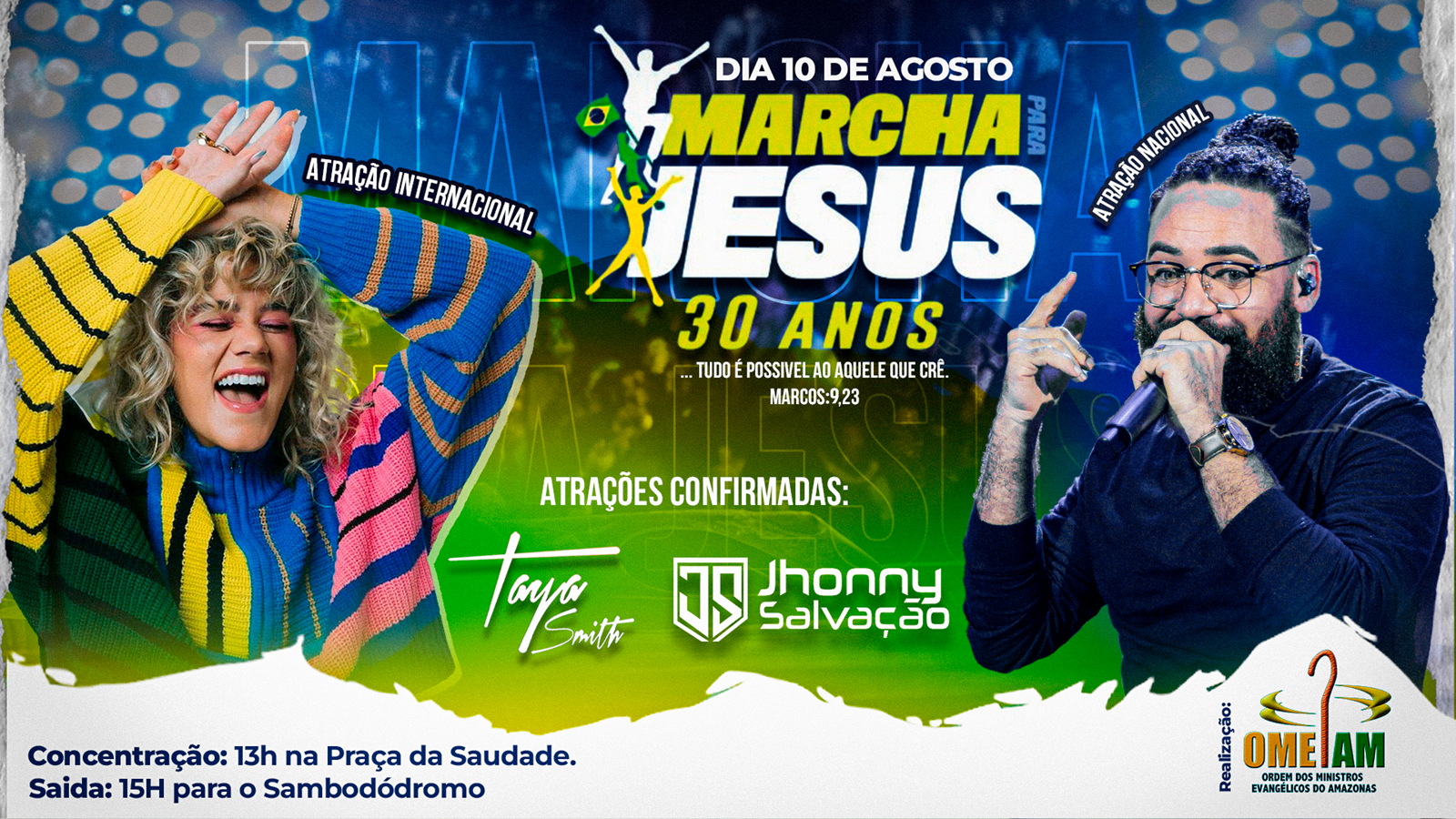 Marcha para Jesus de Manaus terá Taya Smith da Hillsong como atração