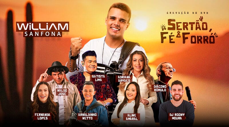 O cantor William Sanfona e os convidados. Foto: Divulgação.